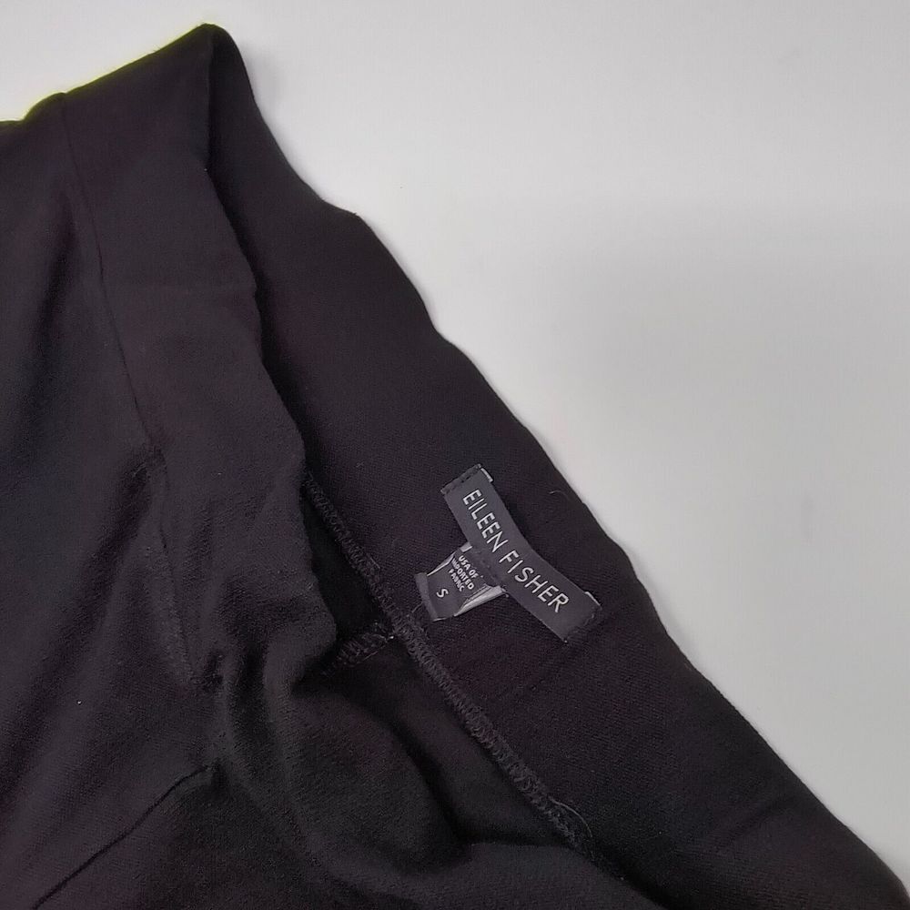 Eileen‎ Fisher Knit Stretch Crop Wide Legs Pull On Pants Womens Small Black